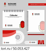 Microphone Logo, Calendar Template, CD Cover, Diary and USB Brand Stationary Package Design Vector Template. Стоковая иллюстрация, агентство Ingram Publishing / Фотобанк Лори