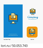 Document downloading  Company Logo App Icon and Splash Page Design. Creative Business App Design Elements. Стоковая иллюстрация, агентство Ingram Publishing / Фотобанк Лори