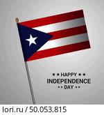 Puerto Rico Independence day typographic design with flag vector. Стоковая иллюстрация, агентство Ingram Publishing / Фотобанк Лори