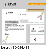 Scissor Business Letterhead, Envelope and visiting Card Design vector template. Стоковая иллюстрация, агентство Ingram Publishing / Фотобанк Лори