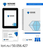 Diamond  Business Logo, Tab App, Diary PVC Employee Card and USB Brand Stationary Package Design Vector Template. Стоковая иллюстрация, агентство Ingram Publishing / Фотобанк Лори