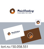 Doughnut vector logotype with business card template. Elegant corporate identity. - Vector. Стоковая иллюстрация, агентство Ingram Publishing / Фотобанк Лори