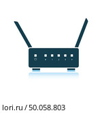 Wi-Fi router icon. Shadow reflection design. Vector illustration. Стоковое фото, агентство Ingram Publishing / Фотобанк Лори