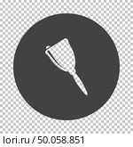 School hand bell icon. Subtract stencil design on tranparency grid. Vector illustration. Стоковая иллюстрация, агентство Ingram Publishing / Фотобанк Лори