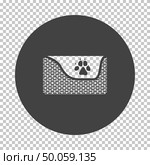 Dogs sleep basket icon. Subtract stencil design on tranparency grid. Vector illustration. Стоковое фото, агентство Ingram Publishing / Фотобанк Лори