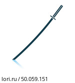 Japanese sword icon. Shadow reflection design. Vector illustration. Стоковая иллюстрация, агентство Ingram Publishing / Фотобанк Лори