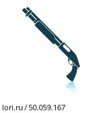 Pump-action shotgun icon. Shadow reflection design. Vector illustration. Стоковая иллюстрация, агентство Ingram Publishing / Фотобанк Лори