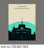 Castel Sant Angelo Rome, Italy. Vintage Style Landmark Poster Template. Стоковая иллюстрация, агентство Ingram Publishing / Фотобанк Лори