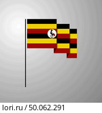 Uganda waving Flag creative background. Стоковая иллюстрация, агентство Ingram Publishing / Фотобанк Лори