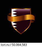 Qatar flag Golden badge design vector. Стоковая иллюстрация, агентство Ingram Publishing / Фотобанк Лори