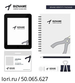 Cutter Business Logo, Tab App, Diary PVC Employee Card and USB Brand Stationary Package Design Vector Template. Стоковая иллюстрация, агентство Ingram Publishing / Фотобанк Лори