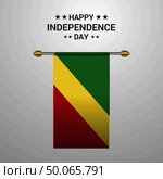 Republic of the Congo Independence day hanging flag background. Стоковая иллюстрация, агентство Ingram Publishing / Фотобанк Лори
