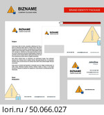 Caution Business Letterhead, Envelope and visiting Card Design vector template. Стоковая иллюстрация, агентство Ingram Publishing / Фотобанк Лори