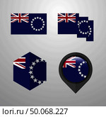 Cook Islands flag design set vector. Стоковая иллюстрация, агентство Ingram Publishing / Фотобанк Лори