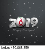 2019 Happy New Year Ingushetia Flag Typography. Abstract Celebration background. Стоковая иллюстрация, агентство Ingram Publishing / Фотобанк Лори