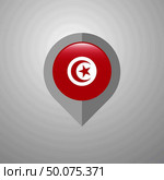 Map Navigation pointer with Tunisia flag design vector. Стоковая иллюстрация, агентство Ingram Publishing / Фотобанк Лори