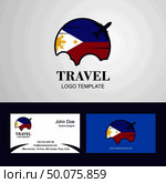Travel Phillipines Flag Logo and Visiting Card Design. Стоковая иллюстрация, агентство Ingram Publishing / Фотобанк Лори