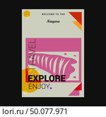 Welcome to The Niagara Ontarioa?Z, Canada Explore, Travel Enjoy Poster Template. Стоковая иллюстрация, агентство Ingram Publishing / Фотобанк Лори