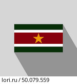 Suriname flag Long Shadow design vector. Стоковая иллюстрация, агентство Ingram Publishing / Фотобанк Лори
