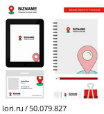 Map pointer Business Logo, Tab App, Diary PVC Employee Card and USB Brand Stationary Package Design Vector Template. Стоковая иллюстрация, агентство Ingram Publishing / Фотобанк Лори