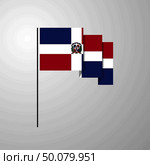 Dominican Republic waving Flag creative background. Стоковая иллюстрация, агентство Ingram Publishing / Фотобанк Лори