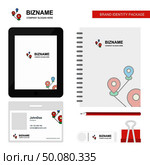 Map route  Business Logo, Tab App, Diary PVC Employee Card and USB Brand Stationary Package Design Vector Template. Стоковая иллюстрация, агентство Ingram Publishing / Фотобанк Лори