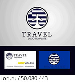 Travel Greece Creative Circle flag Logo and Business card design. Стоковая иллюстрация, агентство Ingram Publishing / Фотобанк Лори