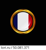 France flag Golden button. Стоковая иллюстрация, агентство Ingram Publishing / Фотобанк Лори