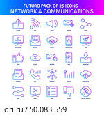 25 Blue and Pink Futuro Network and Communication Icon Pack. Стоковая иллюстрация, агентство Ingram Publishing / Фотобанк Лори