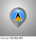 Map Navigation pointer with Saint Lucia flag design vector. Стоковая иллюстрация, агентство Ingram Publishing / Фотобанк Лори