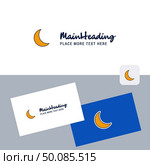 Cresent vector logotype with business card template. Elegant corporate identity. - Vector. Стоковая иллюстрация, агентство Ingram Publishing / Фотобанк Лори
