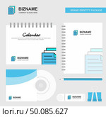 Printer Logo, Calendar Template, CD Cover, Diary and USB Brand Stationary Package Design Vector Template. Стоковое фото, агентство Ingram Publishing / Фотобанк Лори