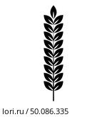 Spikelet of wheat Plant branch icon black color vector illustration flat style simple image. Стоковая иллюстрация, агентство Ingram Publishing / Фотобанк Лори
