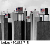 Vote suppression and suppressed voter election concept as a difficult access to the ballot box representing disenfranchised electorat as a 3D illustration. Стоковое фото, агентство Ingram Publishing / Фотобанк Лори