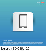 Mobile phone icon - Blue Sticker button. Стоковая иллюстрация, агентство Ingram Publishing / Фотобанк Лори