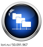 Folder Network Icon. Glossy Button Design. Vector Illustration. Стоковая иллюстрация, агентство Ingram Publishing / Фотобанк Лори
