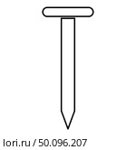 Iron nail icon outline black color vector illustration flat style simple image. Стоковая иллюстрация, агентство Ingram Publishing / Фотобанк Лори