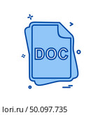 DOC file type icon design vector. Стоковая иллюстрация, агентство Ingram Publishing / Фотобанк Лори