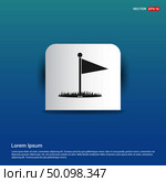 Golf Flag Icon - Blue Sticker button. Стоковая иллюстрация, агентство Ingram Publishing / Фотобанк Лори