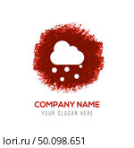 Cloud Raining Icon - Red WaterColor Circle Splash. Стоковая иллюстрация, агентство Ingram Publishing / Фотобанк Лори