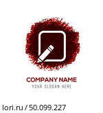 Edit, pencil icon - Red WaterColor Circle Splash. Стоковая иллюстрация, агентство Ingram Publishing / Фотобанк Лори