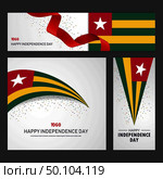 Happy Togo independence day Banner and Background Set. Стоковая иллюстрация, агентство Ingram Publishing / Фотобанк Лори