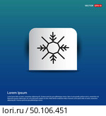 Snow Flake Icon - Blue Sticker button. Стоковая иллюстрация, агентство Ingram Publishing / Фотобанк Лори
