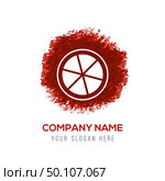 Citrus Slice Icon - Red WaterColor Circle Splash. Стоковая иллюстрация, агентство Ingram Publishing / Фотобанк Лори