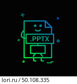 Computer pptx file format type icon vector design. Стоковая иллюстрация, агентство Ingram Publishing / Фотобанк Лори
