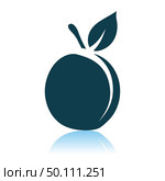 Peach Icon On Gray Background. Shadow Reflection Design. Vector Illustration. Стоковая иллюстрация, агентство Ingram Publishing / Фотобанк Лори
