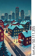 AI-generated The city is in winter, it is snowing, people are standing on the street, Christmas trees in the snow, New Year snowfall. Стоковое AI-видео, аниматор Spirit River / Фотобанк Лори