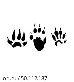 Fitchew Footprint. Black Silhouette Design. Vector Illustration. Стоковое фото, агентство Ingram Publishing / Фотобанк Лори