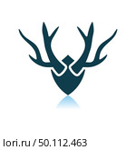 Deer’s Antlers Icon. Shadow Reflection Design. Vector Illustration. Стоковая иллюстрация, агентство Ingram Publishing / Фотобанк Лори