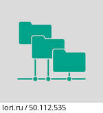 Folder Network Icon. Green on Gray Background. Vector Illustration. Стоковая иллюстрация, агентство Ingram Publishing / Фотобанк Лори